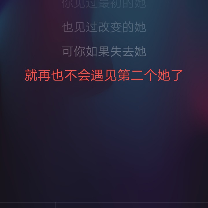 再也不会遇见第二个她